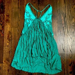 Free People - Emerald Beaded Slip Dress